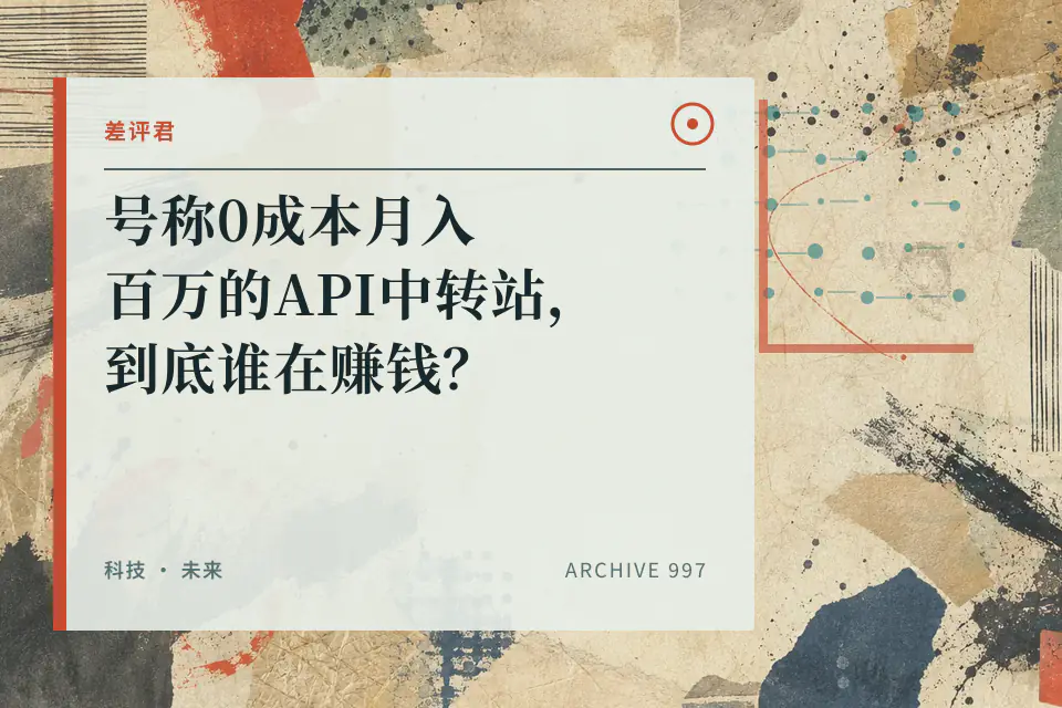 号称0成本月入百万的API中转站,到底谁在赚钱?【差评君】封面