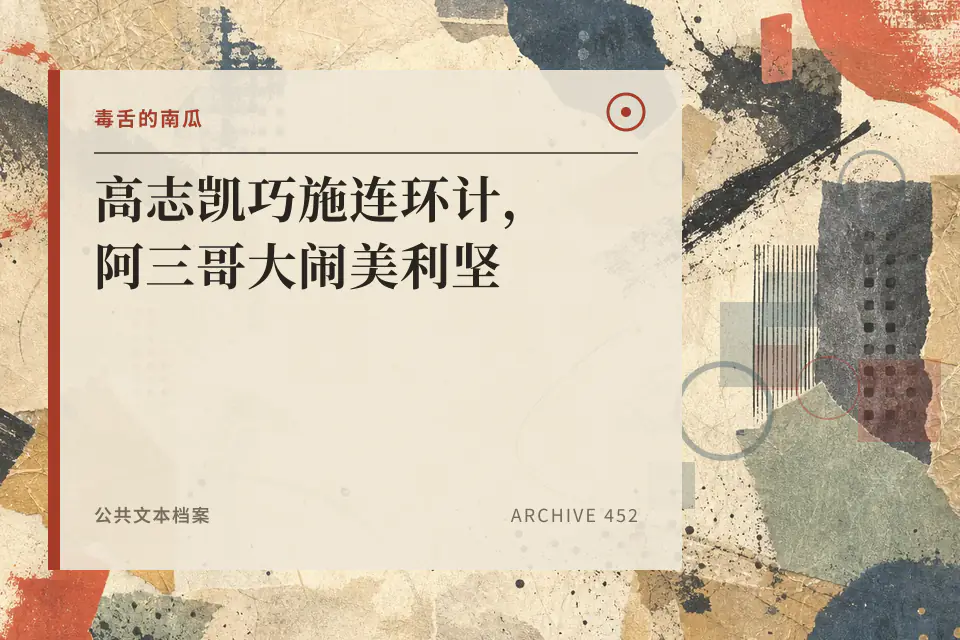 高志凯巧施连环计,阿三哥大闹美利坚【毒舌的南瓜】封面